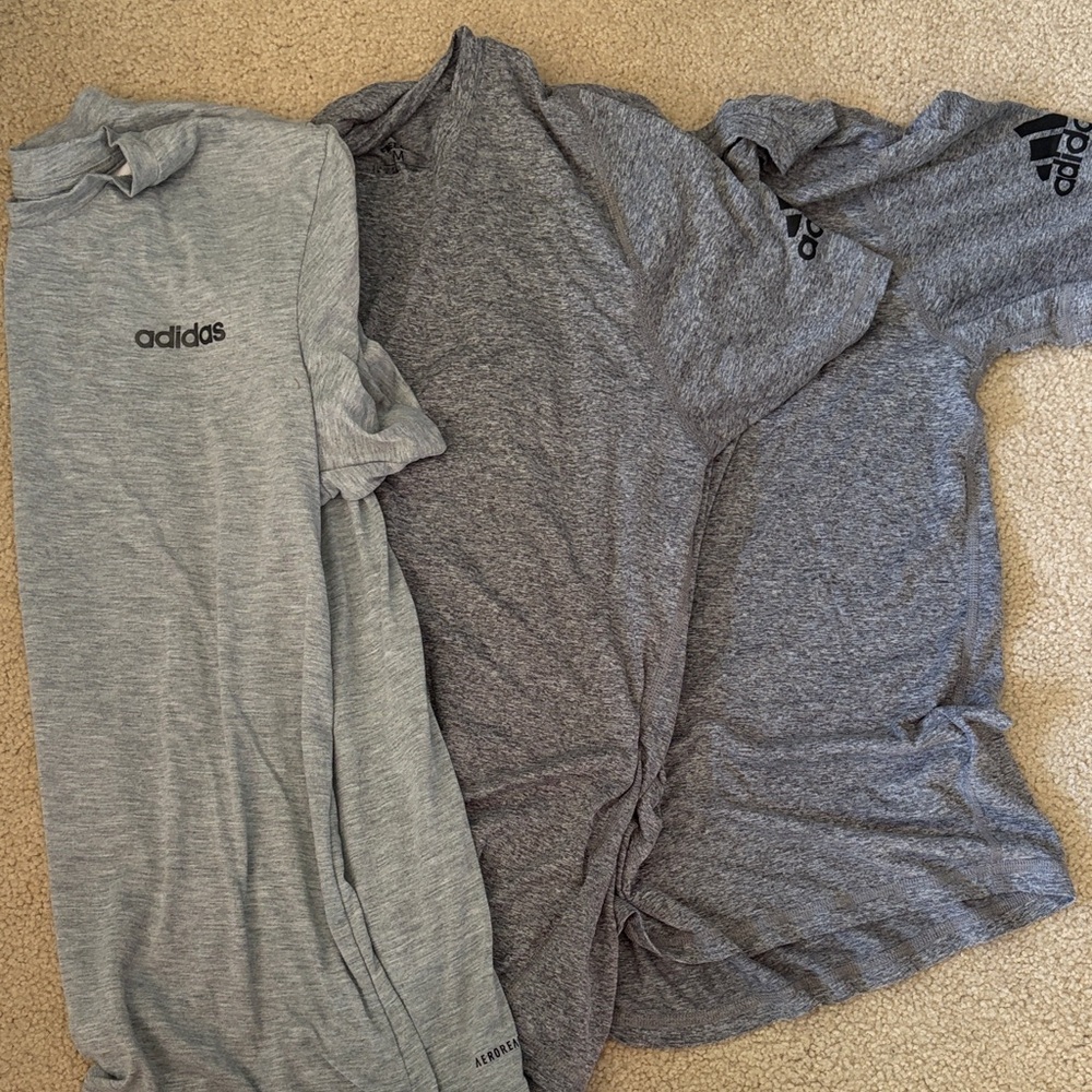 Adidas Heather Gray T-Shirt Trio
